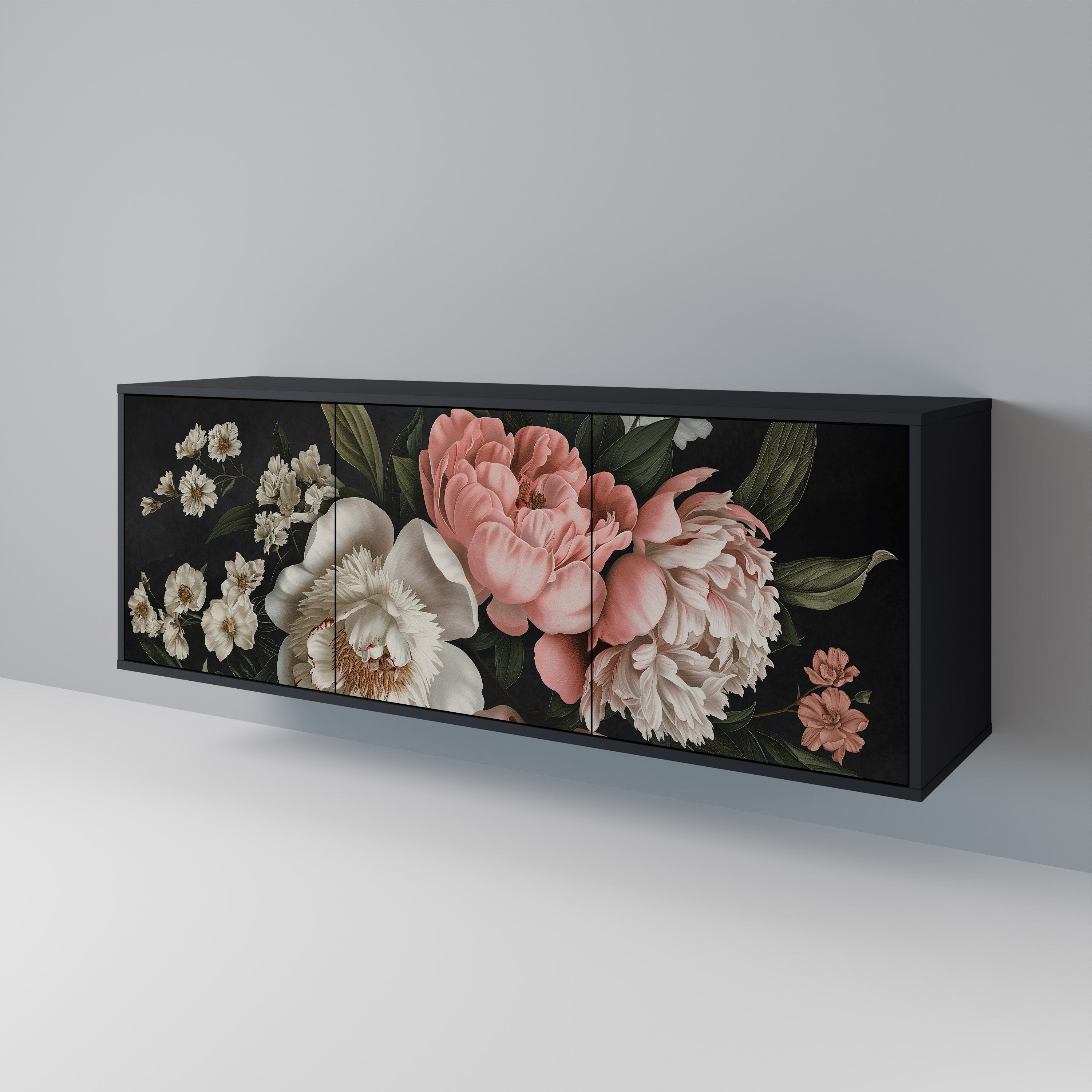 LUSH ELEGANCE 3-türiges Sideboard in Schwarz
