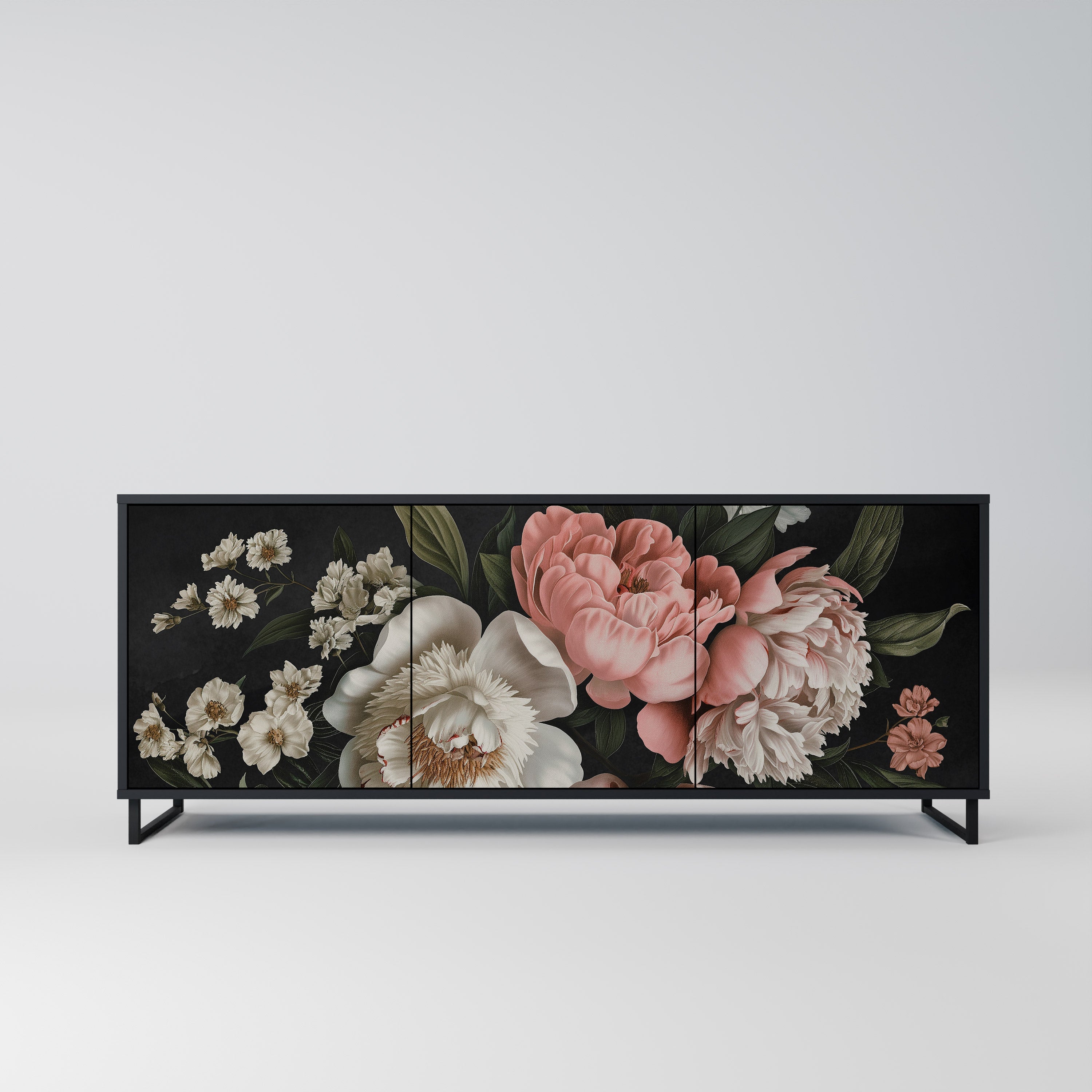 LUSH ELEGANCE 3-türiges Sideboard in Schwarz