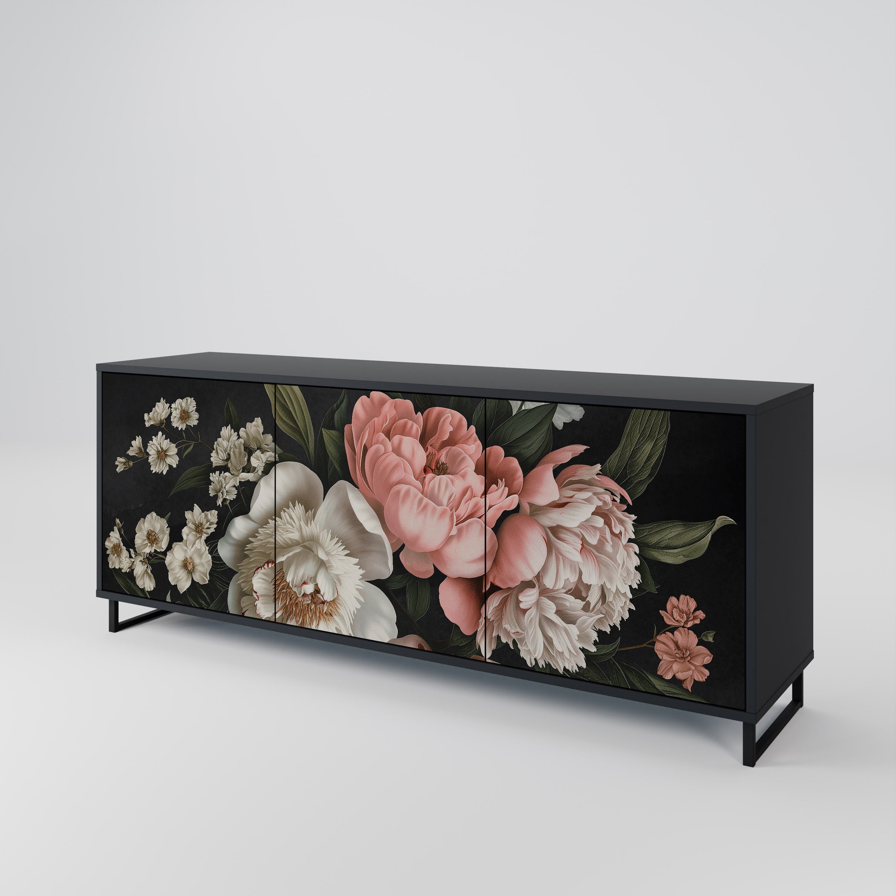 LUSH ELEGANCE 3-türiges Sideboard in Schwarz