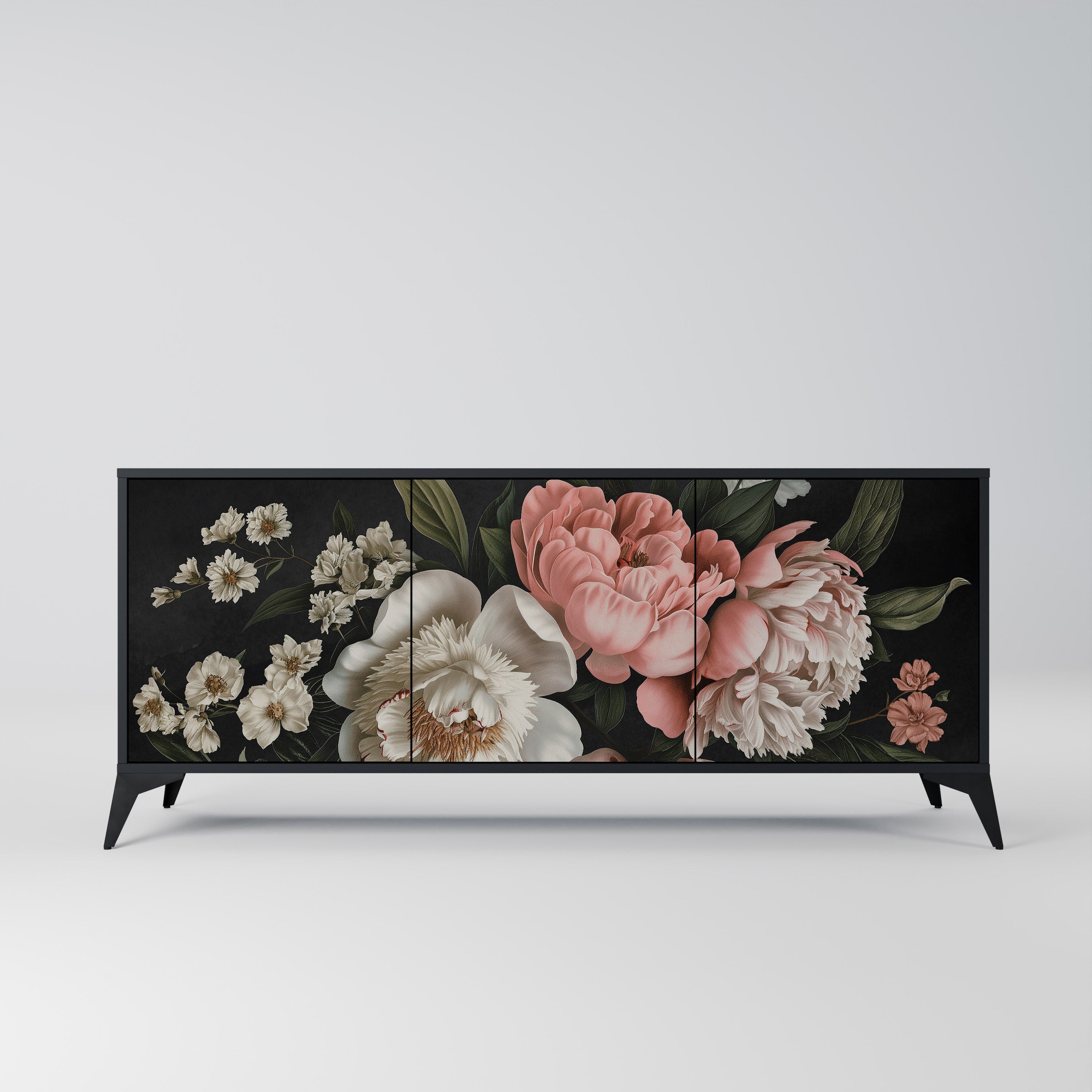 LUSH ELEGANCE 3-türiges Sideboard in Schwarz