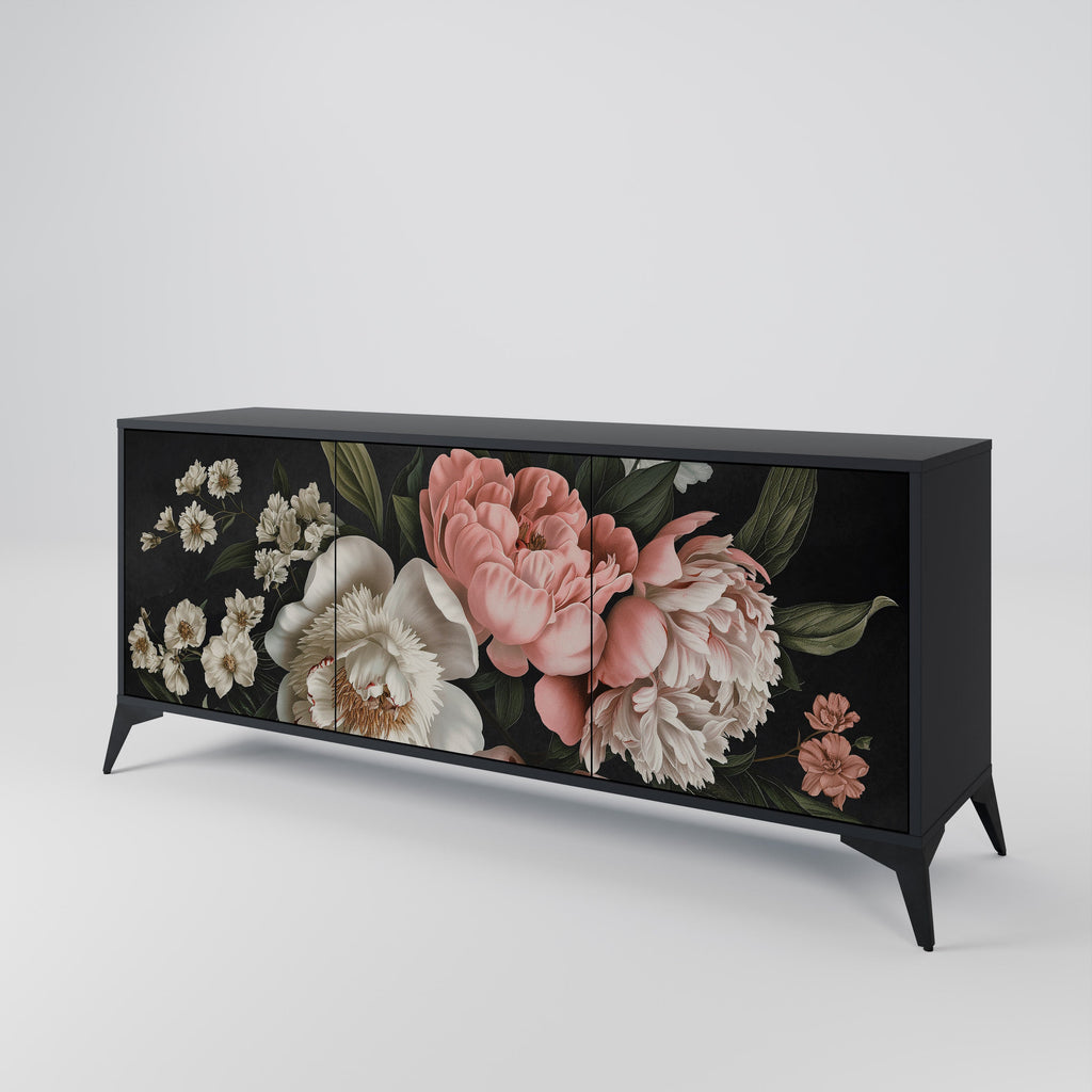 LUSH ELEGANCE 3-türiges Sideboard in Schwarz