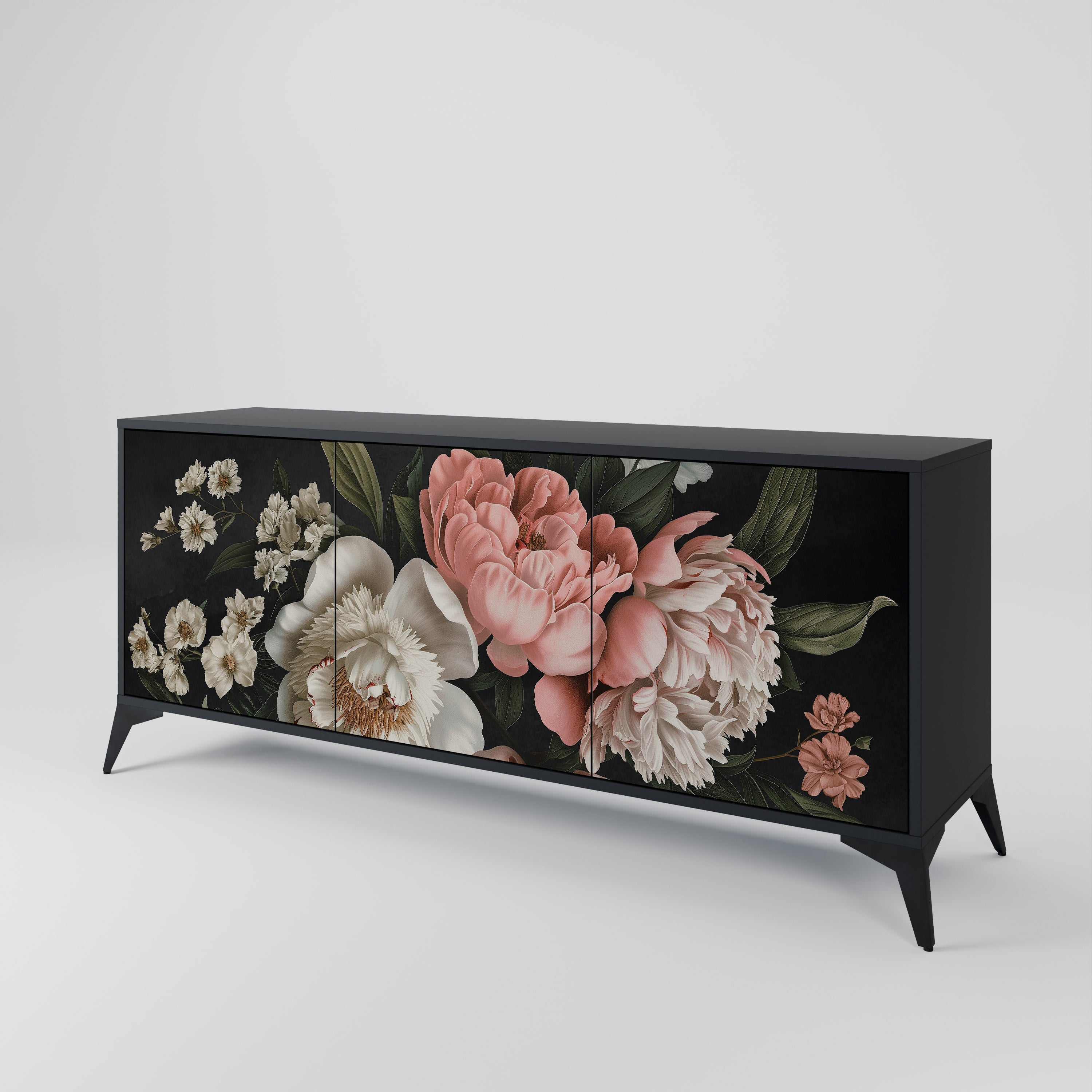 LUSH ELEGANCE 3-türiges Sideboard in Schwarz