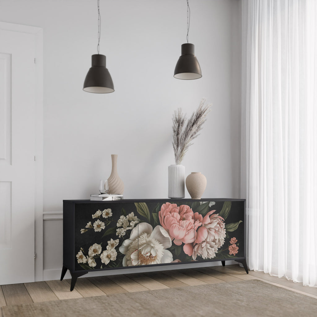 LUSH ELEGANCE 3-türiges Sideboard in Schwarz
