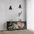 LUSH ELEGANCE 3-Door Sideboard in Black Finish