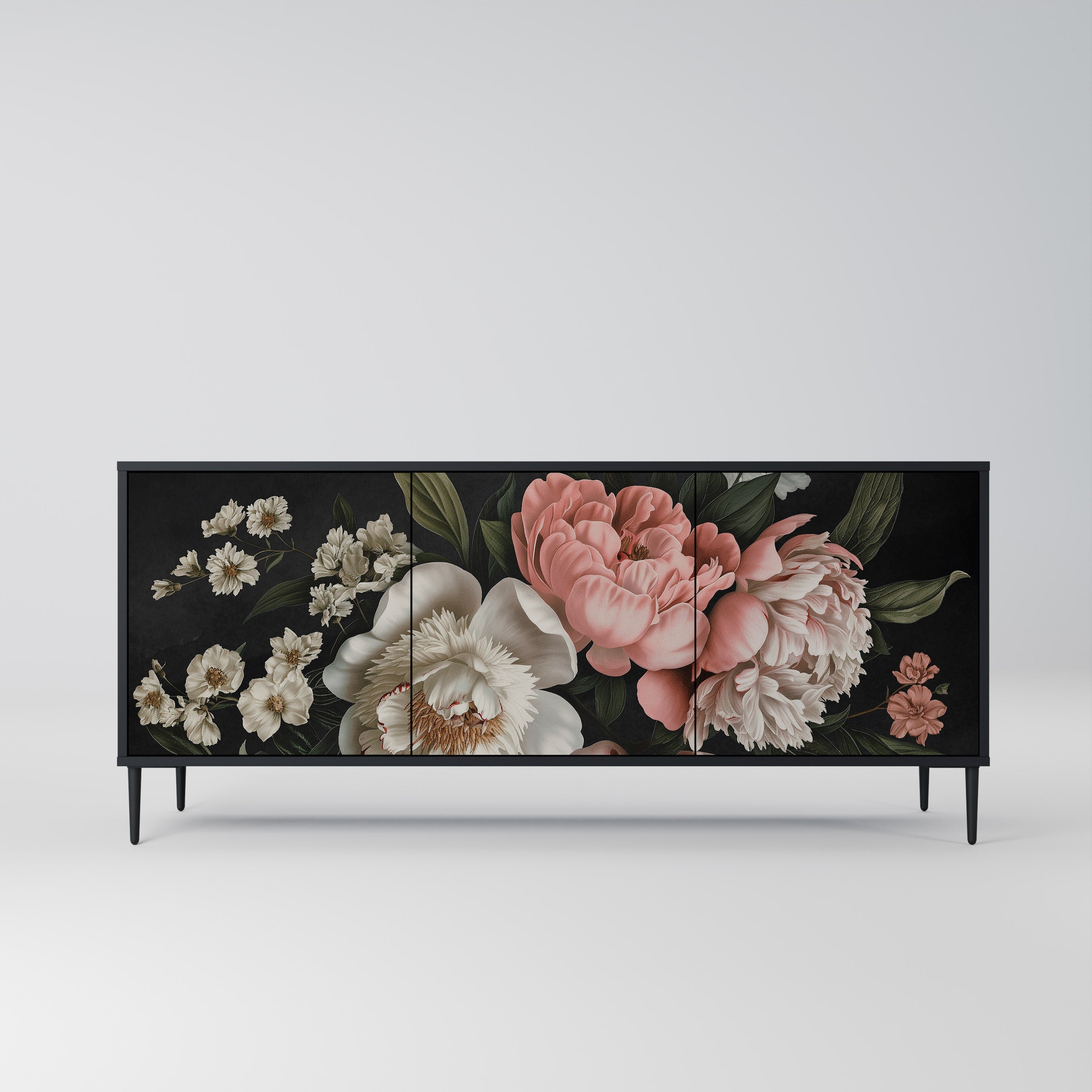 LUSH ELEGANCE 3-türiges Sideboard in Schwarz