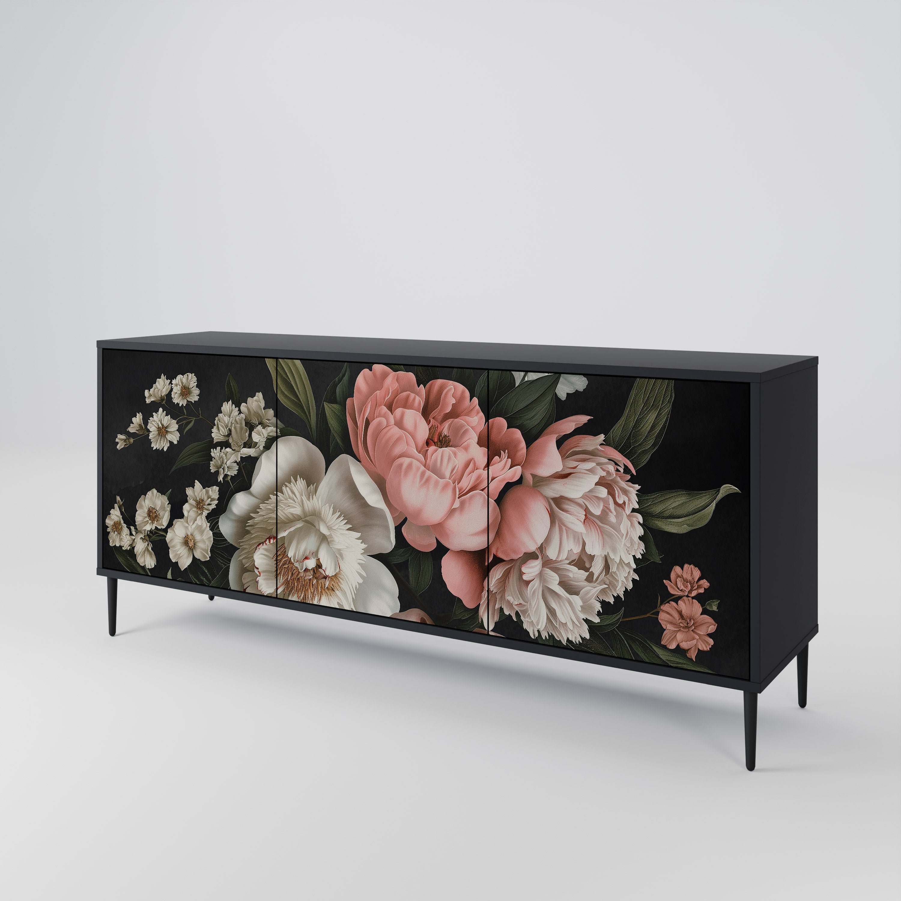 LUSH ELEGANCE 3-türiges Sideboard in Schwarz
