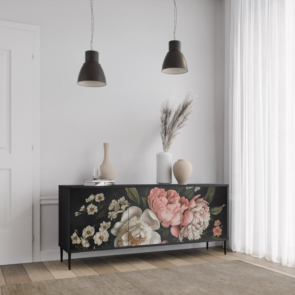 LUSH ELEGANCE 3-türiges Sideboard in Schwarz