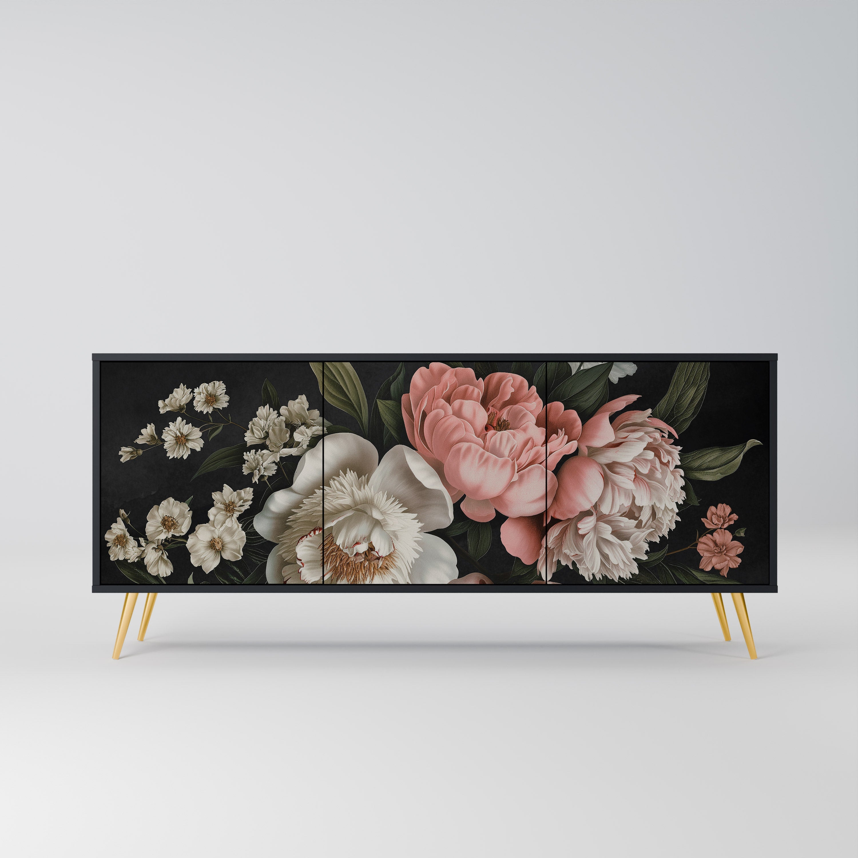 LUSH ELEGANCE 3-türiges Sideboard in Schwarz