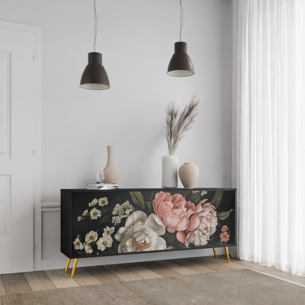 LUSH ELEGANCE 3-türiges Sideboard in Schwarz
