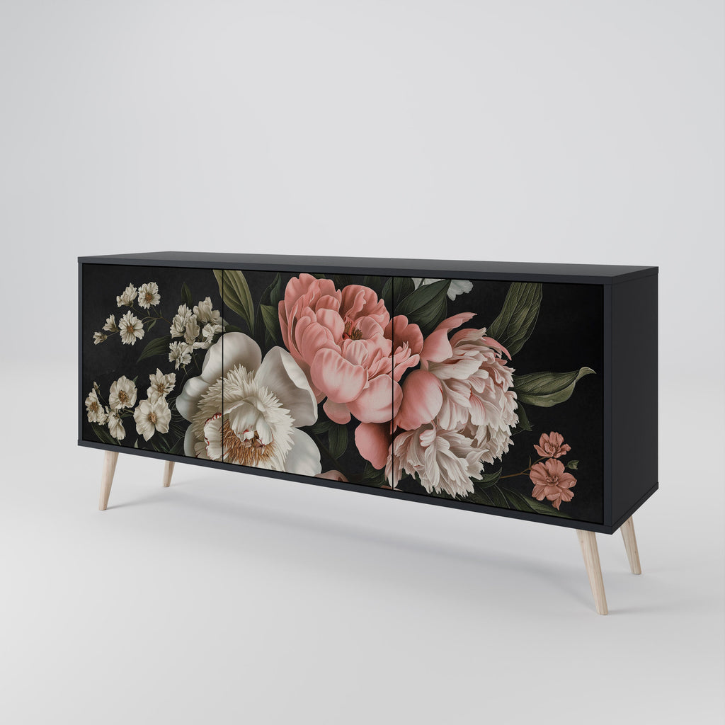 LUSH ELEGANCE 3-türiges Sideboard in Schwarz