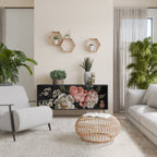 LUSH ELEGANCE 3-Door Sideboard in Black Finish