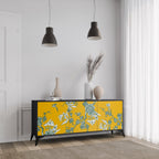 YELLOW CHINOISERIE Sideboard mit 3 Türen in Schwarz