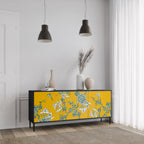 YELLOW CHINOISERIE Sideboard mit 3 Türen in Schwarz
