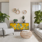 YELLOW CHINOISERIE Sideboard mit 3 Türen in Schwarz