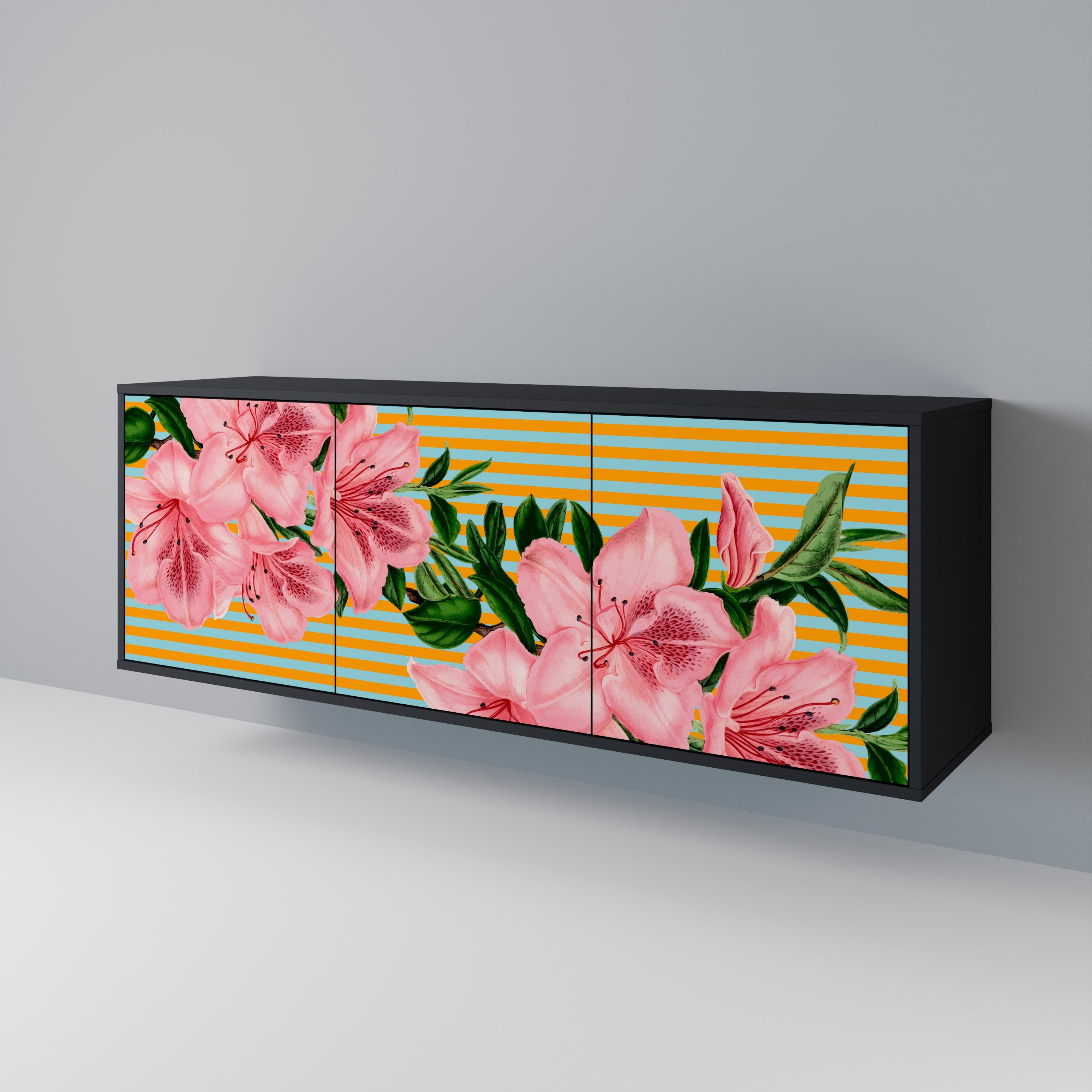 FRAGILE BEAUTY 3-türiges Sideboard in Schwarz