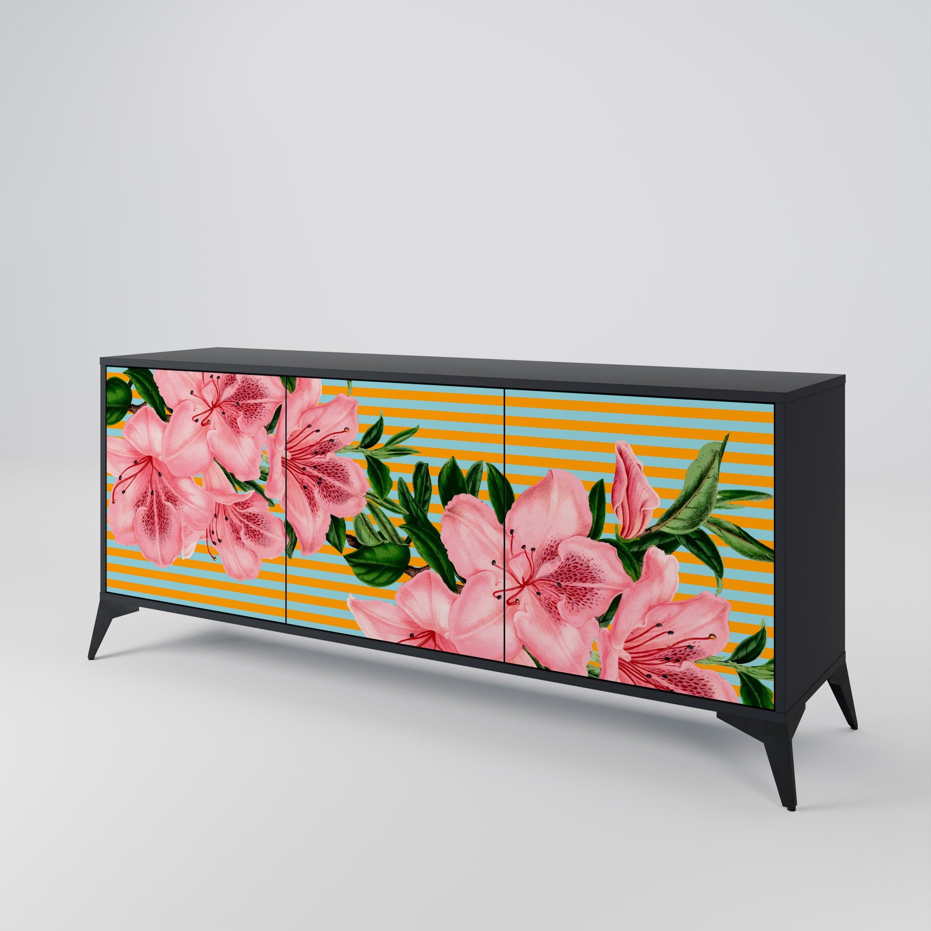 FRAGILE BEAUTY 3-türiges Sideboard in Schwarz