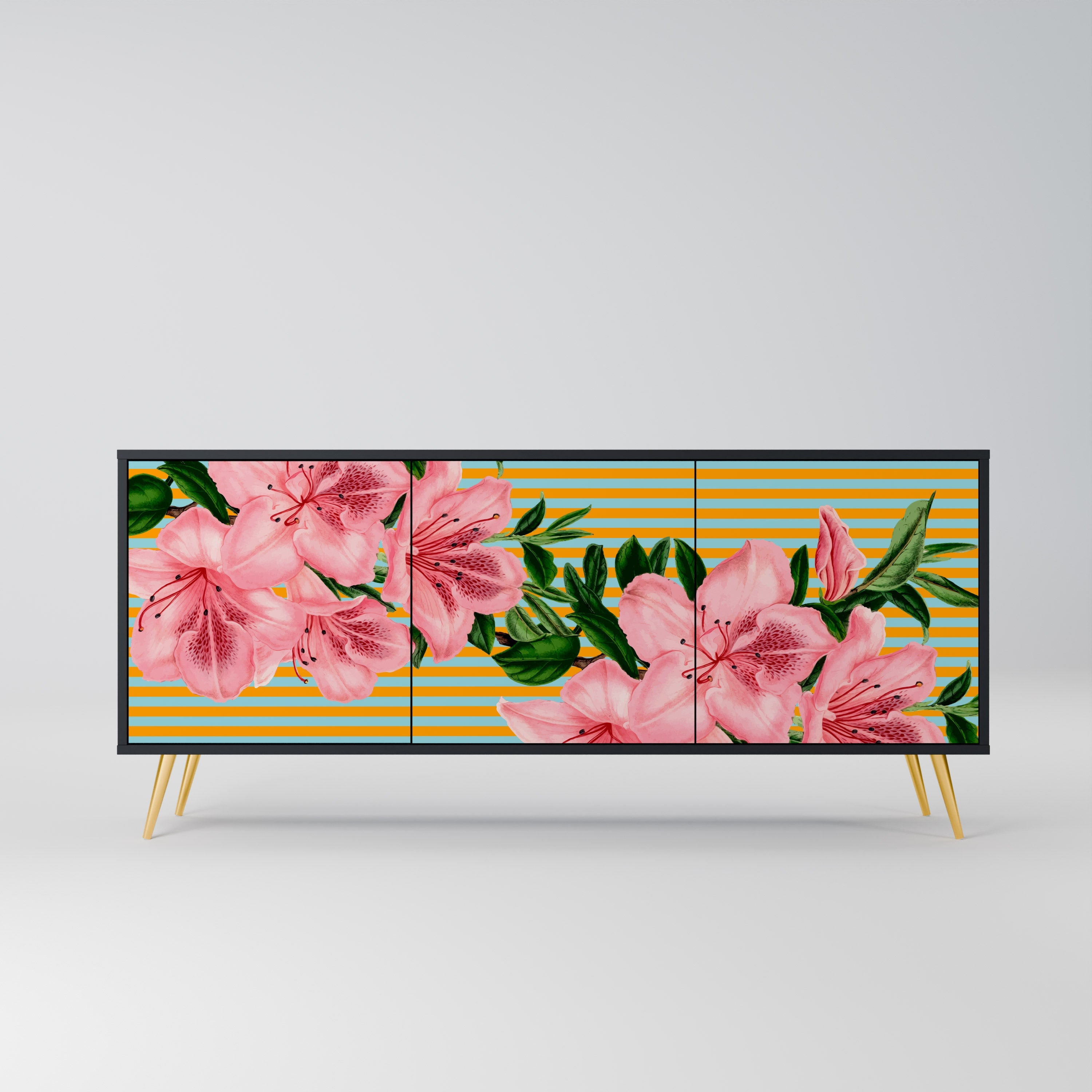 FRAGILE BEAUTY 3-türiges Sideboard in Schwarz