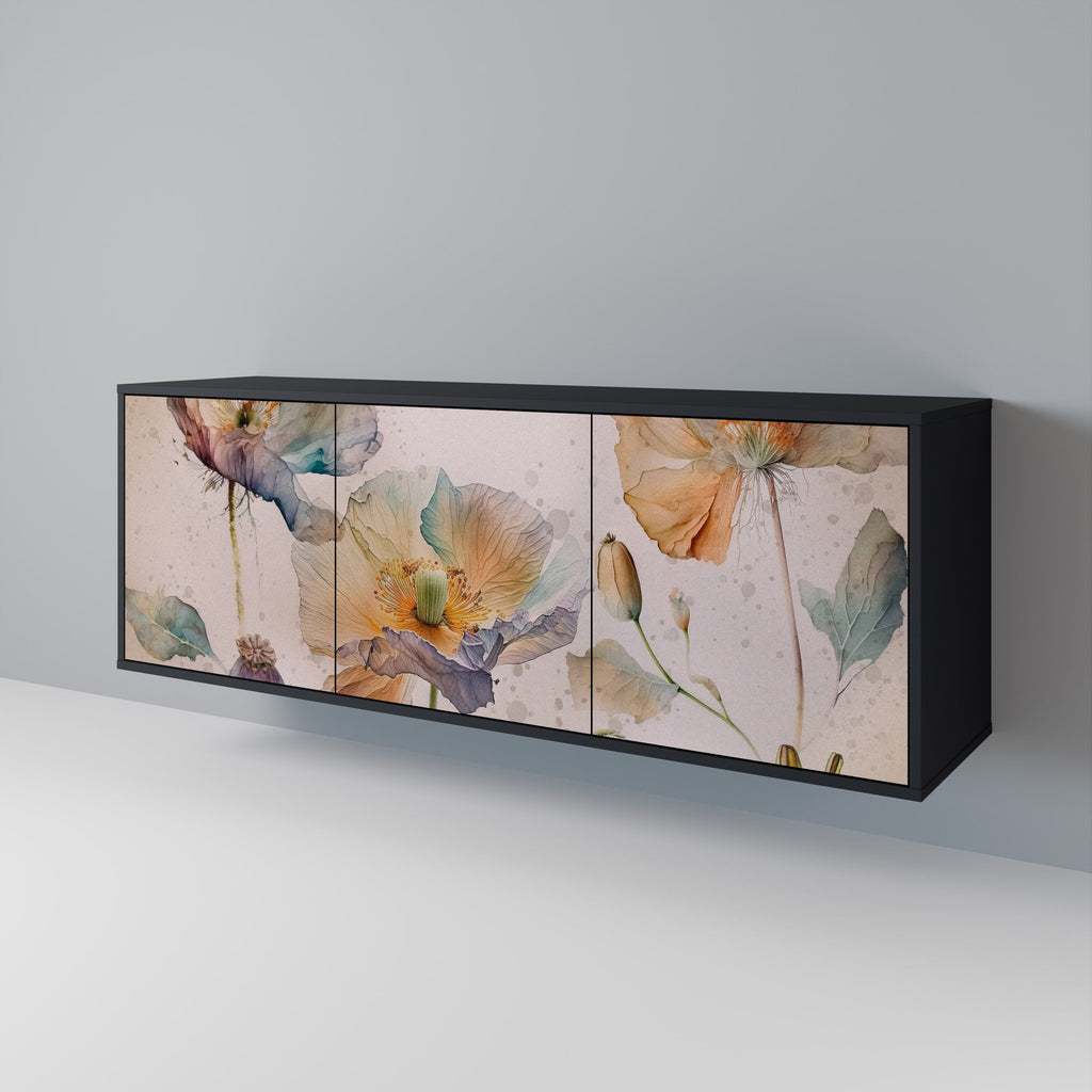 SOFTEN POPPY 3-türiges Sideboard in Schwarz