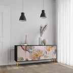SOFTEN POPPY 3-Door Sideboard in Black Finish
