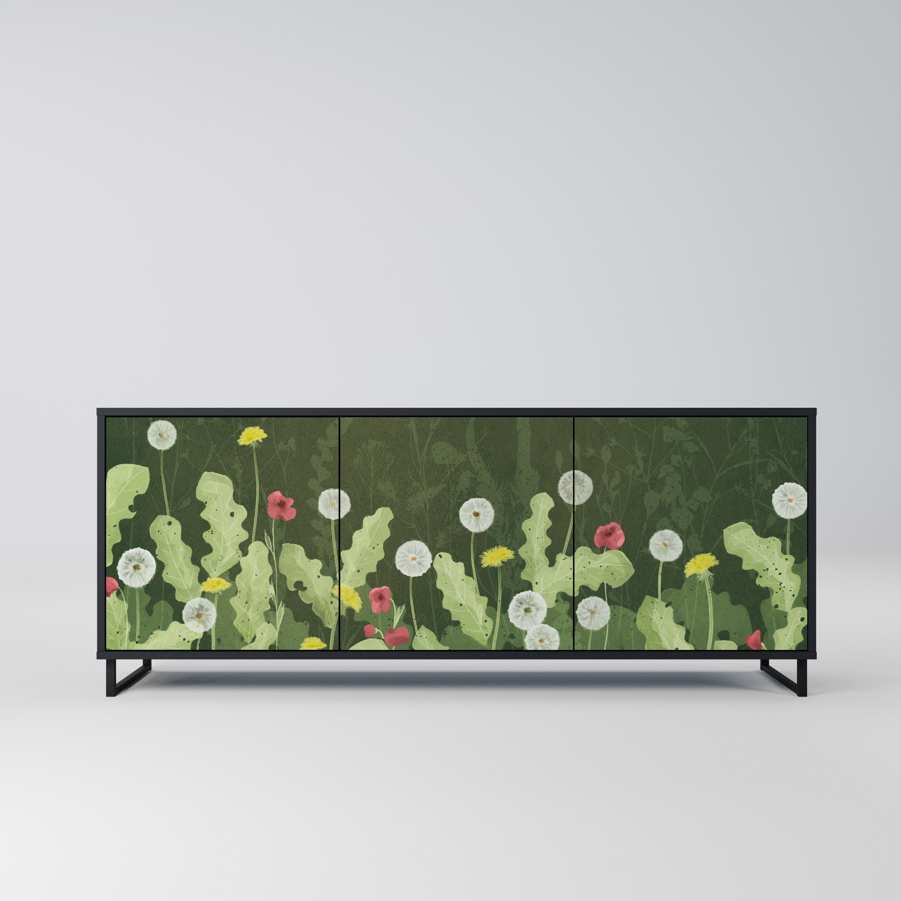 DANDELION AMUSE 3-türiges Sideboard in Schwarz
