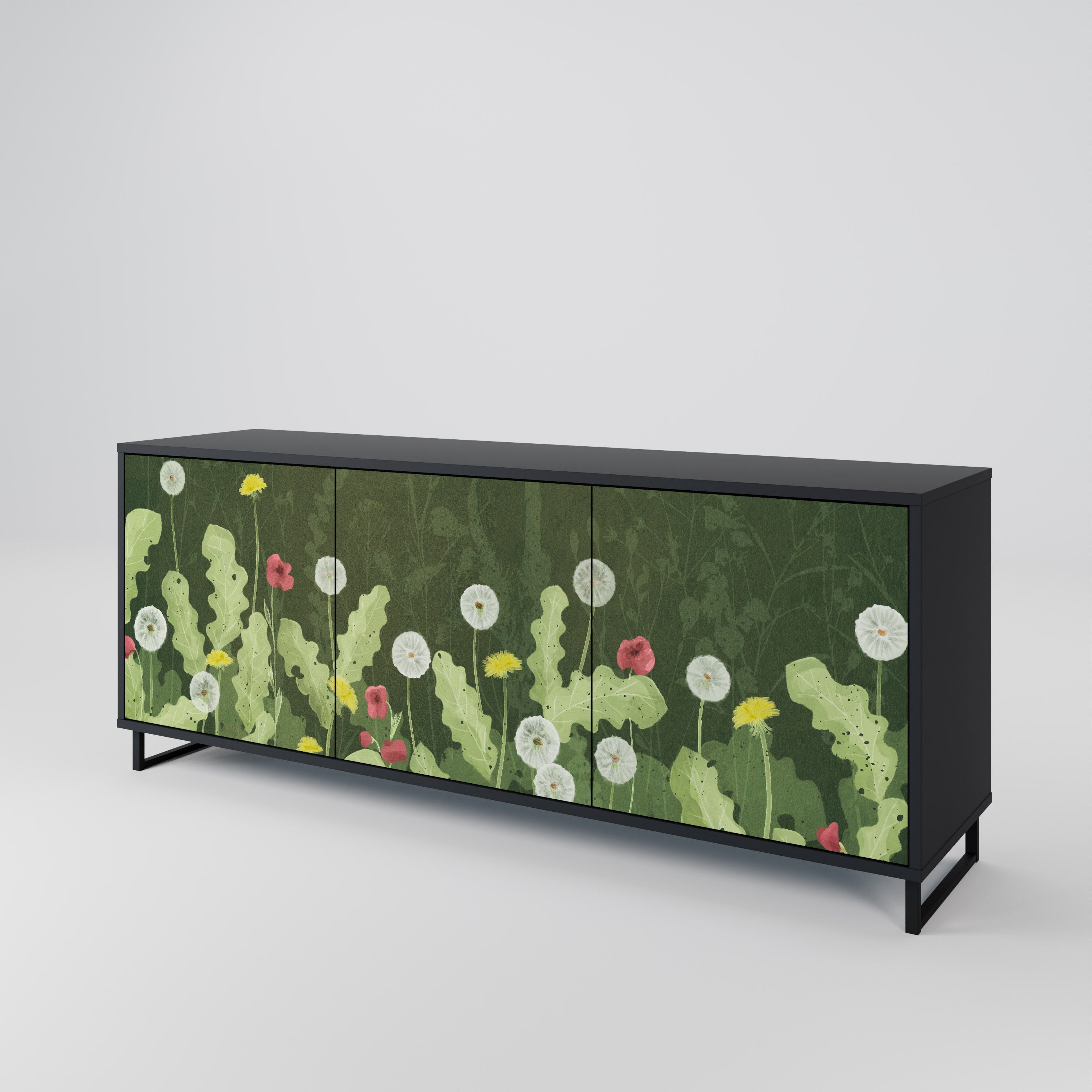 DANDELION AMUSE 3-türiges Sideboard in Schwarz