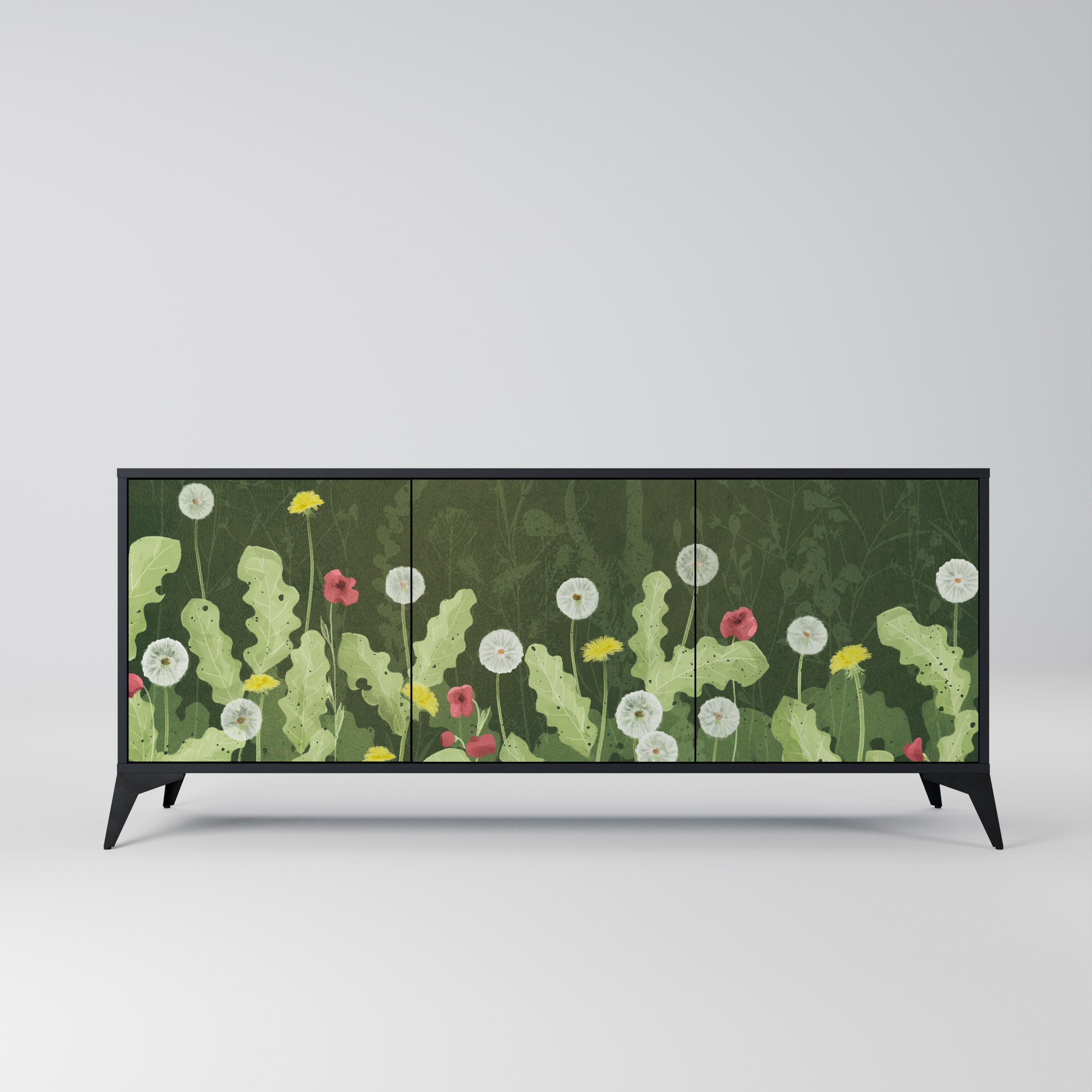 DANDELION AMUSE 3-türiges Sideboard in Schwarz