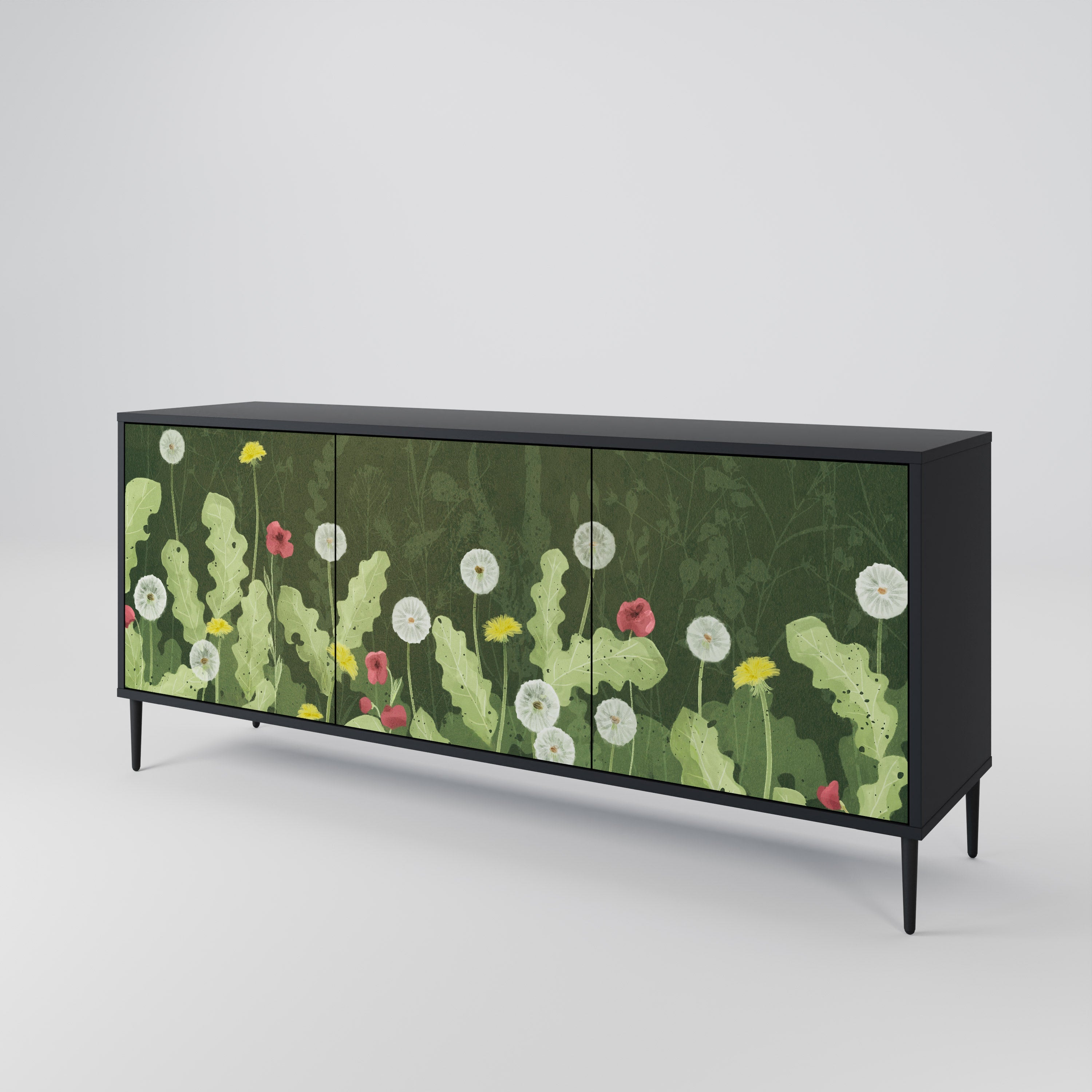 DANDELION AMUSE 3-türiges Sideboard in Schwarz