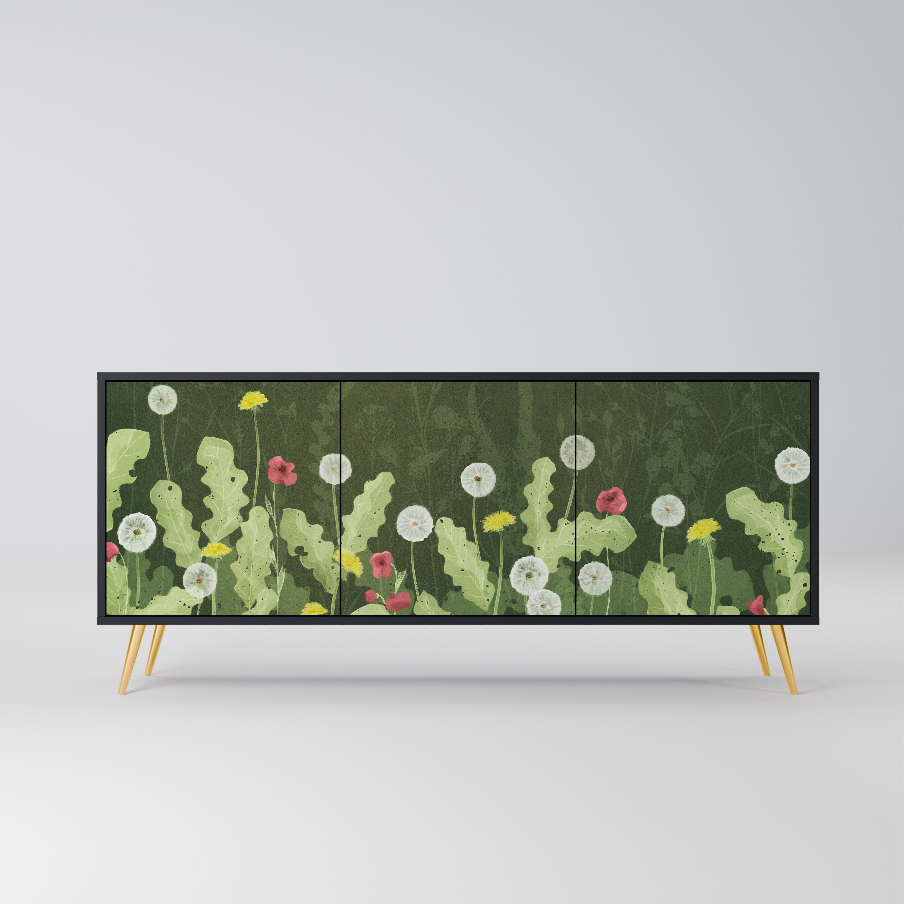 DANDELION AMUSE 3-türiges Sideboard in Schwarz