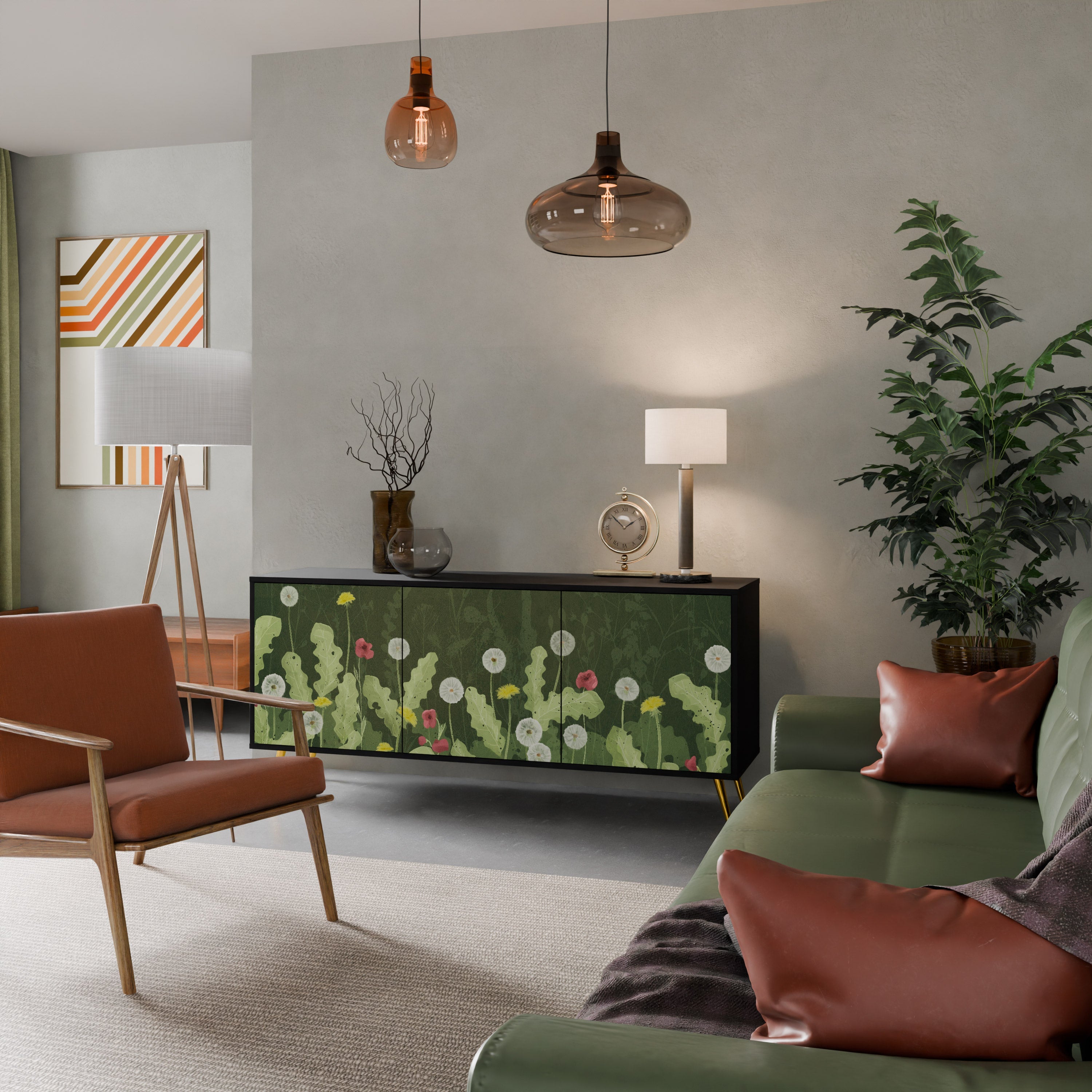 DANDELION AMUSE 3-türiges Sideboard in Schwarz