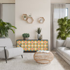 FLORAL DECOR 3-Door Sideboard in Black Finish