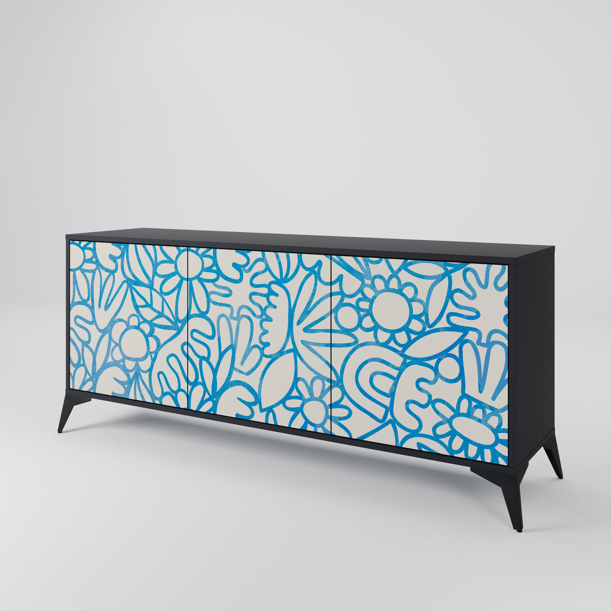 BLOOMY MORNING 3-türiges Sideboard