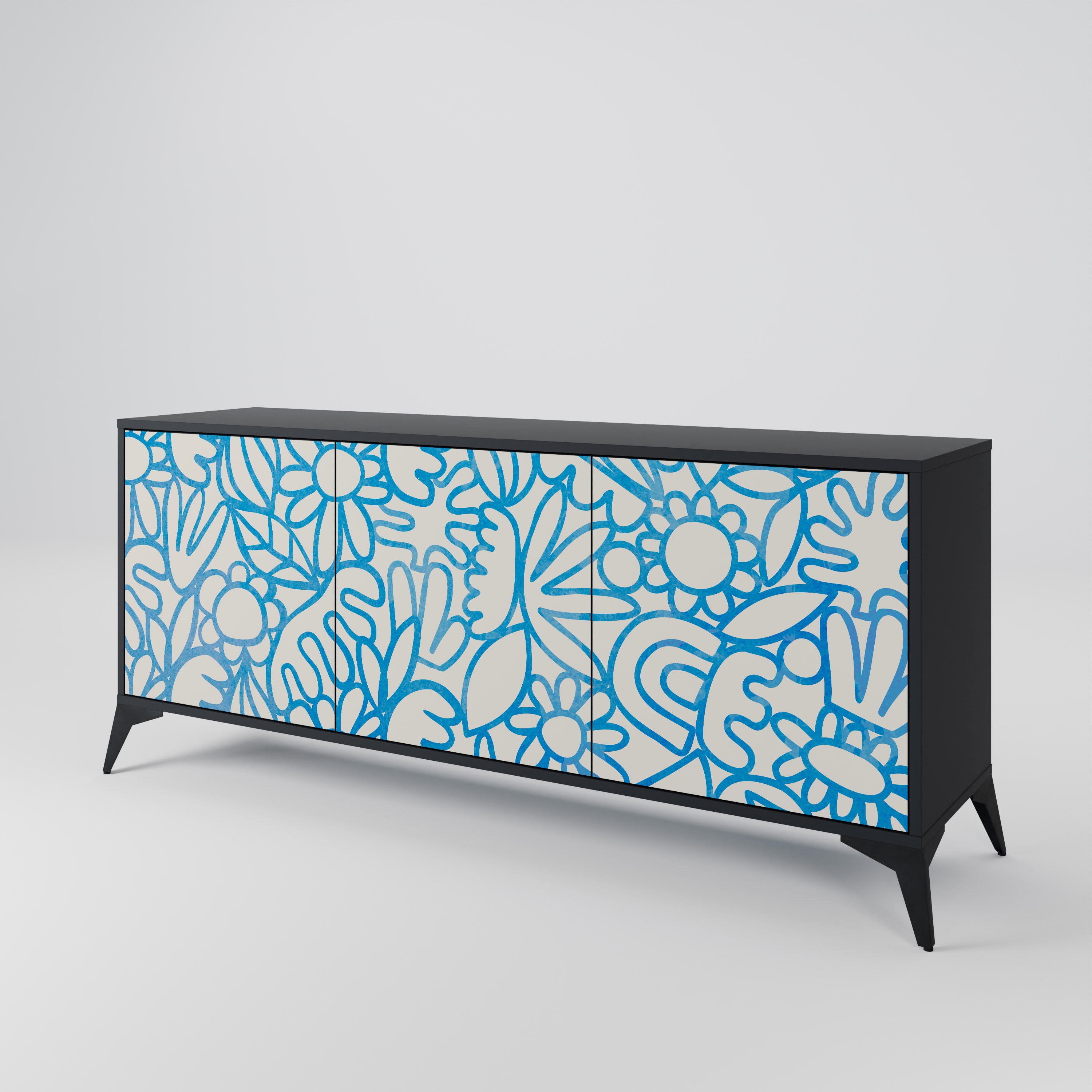 BLOOMY MORNING 3-Door Sideboard