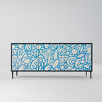 BLOOMY MORNING 3-Door Sideboard in Black Finish