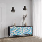 BLOOMY MORNING 3-Door Sideboard in Black Finish
