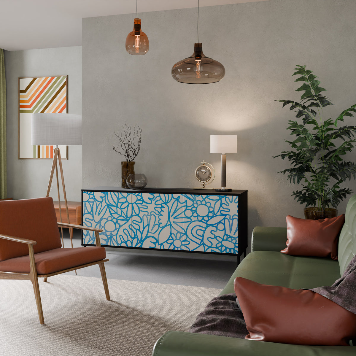 BLOOMY MORNING 3-türiges Sideboard