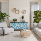 BLOOMY MORNING 3-Door Sideboard in Black Finish