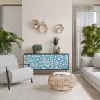 BLOOMY MORNING 3-Door Sideboard in Black Finish