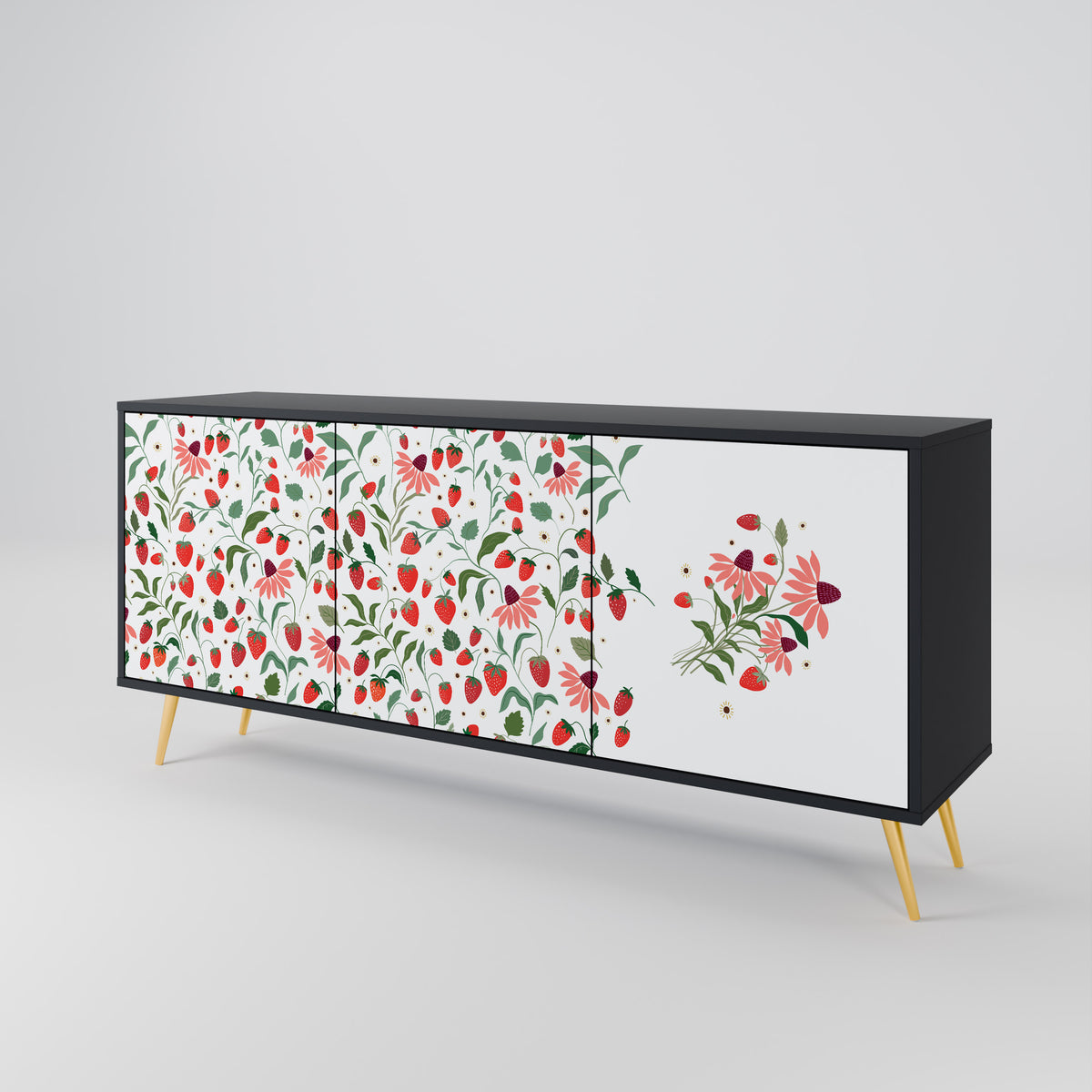 FLOWERS AND STRAWBERRIES 3-türiges Sideboard