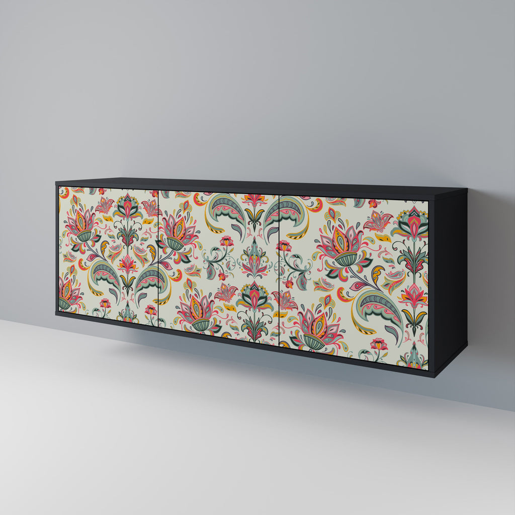 ORGANIC FOLKLORE 3-türiges Sideboard in Schwarz