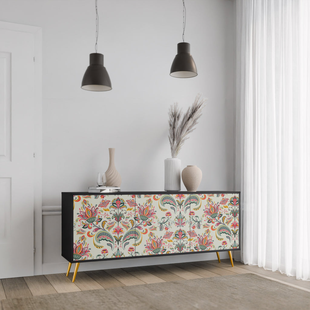 ORGANIC FOLKLORE 3-türiges Sideboard in Schwarz