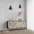 ORGANIC FOLKLORE 3-Door Sideboard in Black Finish