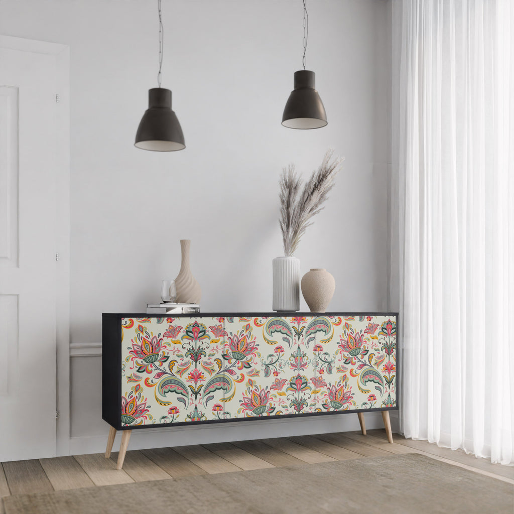 ORGANIC FOLKLORE 3-türiges Sideboard in Schwarz