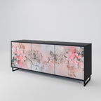 CHERRY BLOSSOM 3-Door Sideboard in Black Finish
