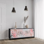 CHERRY BLOSSOM 3-Door Sideboard in Black Finish
