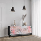 CHERRY BLOSSOM 3-Door Sideboard in Black Finish