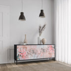 CHERRY BLOSSOM 3-Door Sideboard in Black Finish