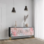 CHERRY BLOSSOM 3-Door Sideboard in Black Finish