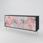 CHERRY BLOSSOM 3-Door Sideboard in Black Finish