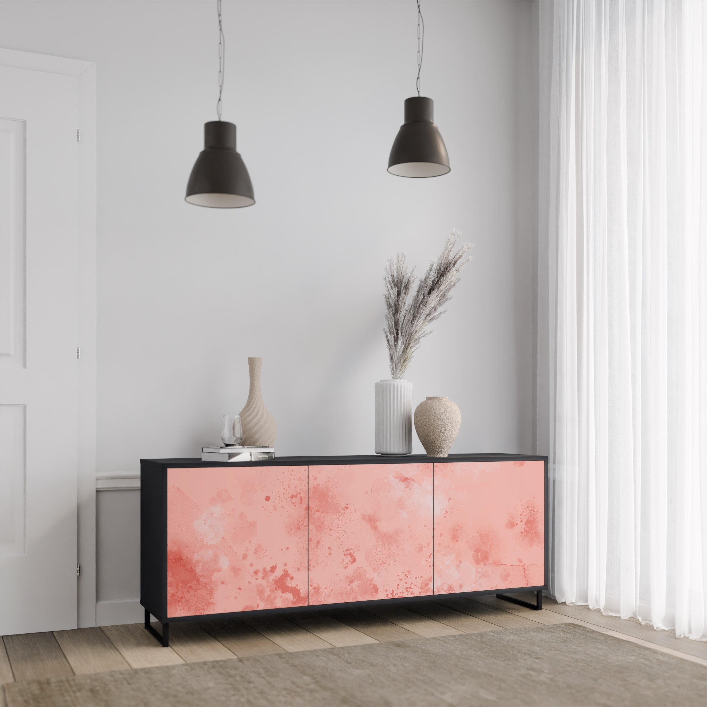 CRANE DANCE 3-türiges Sideboard in Schwarz
