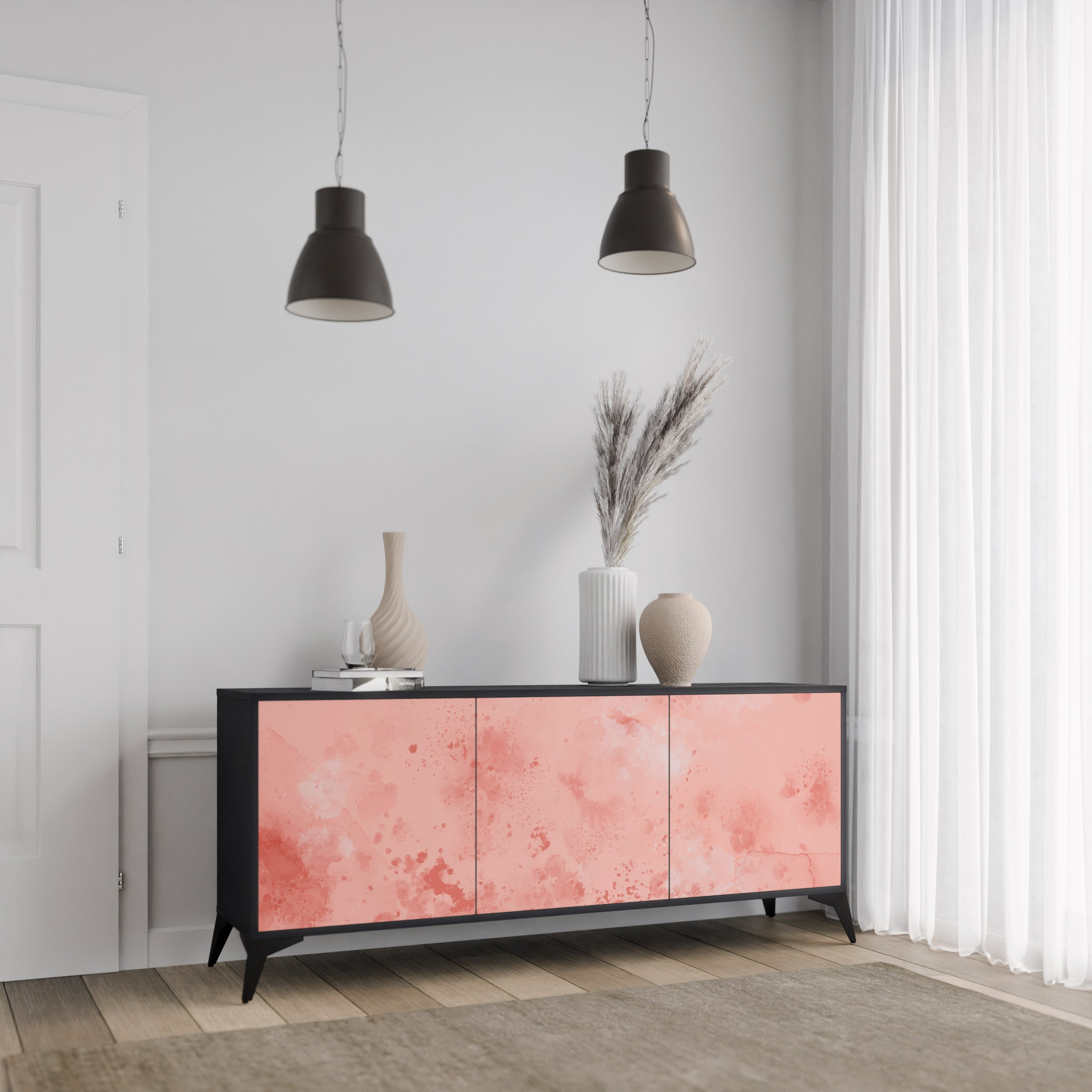 CRANE DANCE 3-türiges Sideboard in Schwarz